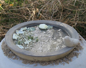 Bowl bird bath bird bath 35/40 cm cast stone frost-proof flower bowl insect bath