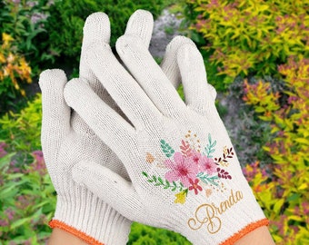 Customized Name Gloves, Gardening Gloves, Garden Lover Gloves, Garden Working Gloves, Outdoor Working Gloves, Floral Gloves.