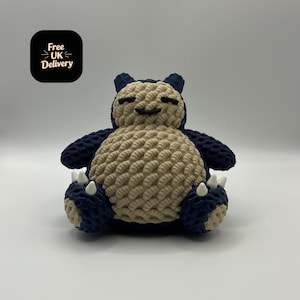 Snorlax | Mini Figure | 3d Printed | Crochet Design | 130mm (5&quot;) Tall
