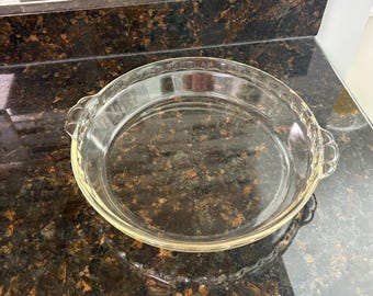 Vintage Pyrex Pie Plate Ruffled Rim Handles