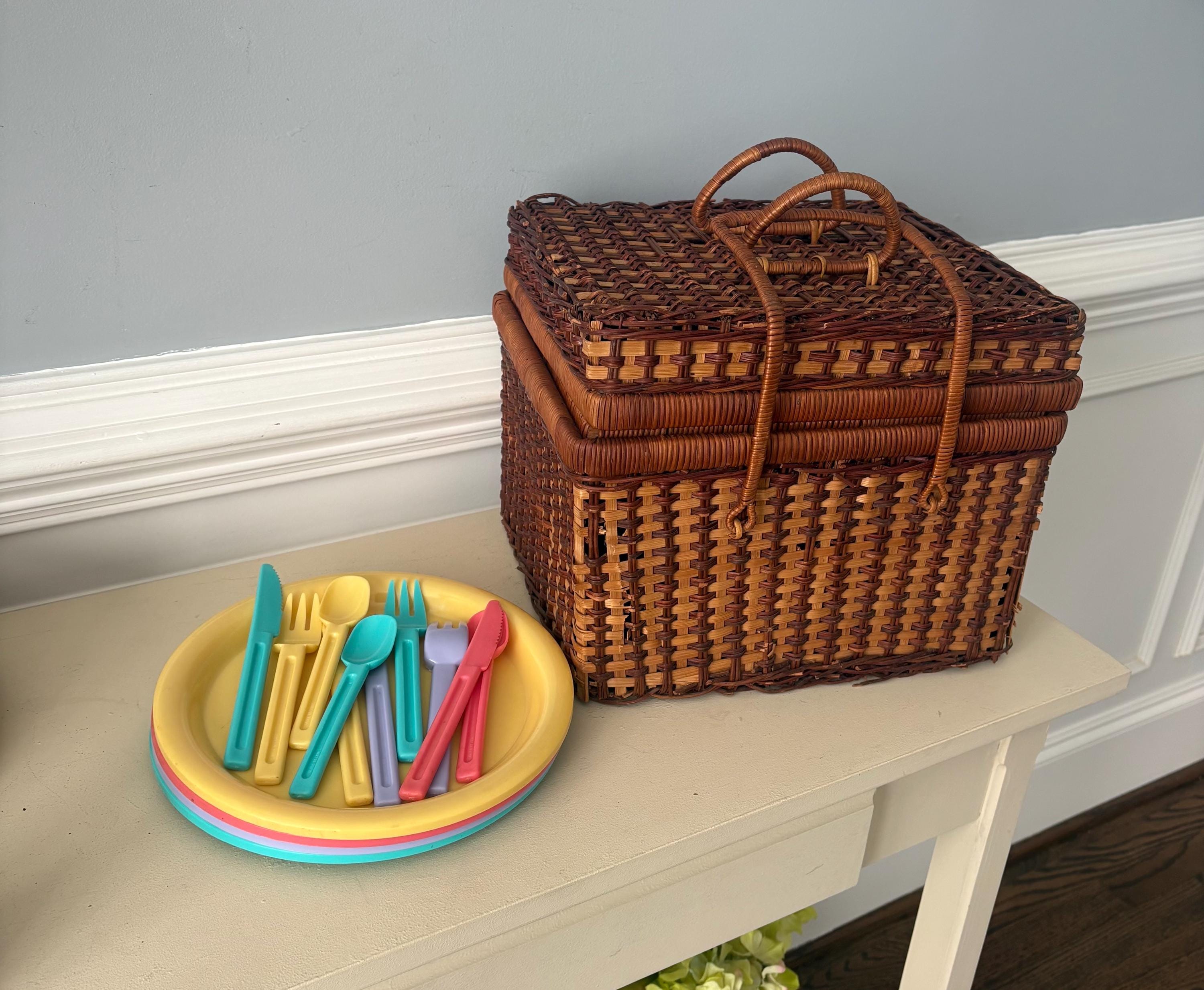 Vintage Square Basket With Lid - Etsy