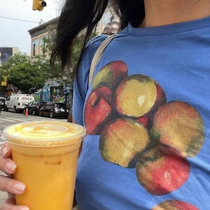 Cezanne Apples Painted Baby Tee, Coquette Style, Vintage Graphic, Pinterest Aesthetic, 90s Top, Y2K, Retro Graphic, Cottagecore, Historical