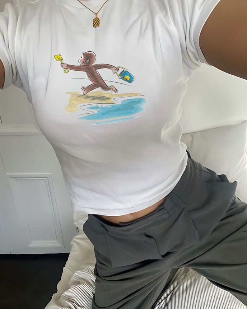 Vintage surf girl baby tee main image 1