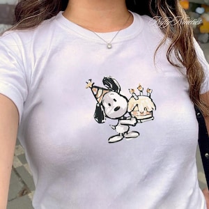 Birthday Cake Baby Tee, Birthday Dog Shirt, Retro Cake, Coquette, Retro Graphic Tee, Y2k, 90s Clothing, Cartoon Tshirt, Pinterest Aesthetic