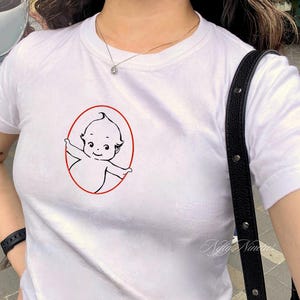 Vintage Cherub Baby Tee, Baby Doll Angel Tee, Cute Coquette Aesthetic,  90s Graphic Baby Tee, Retro Cupid Shirt, Cute Baby Tee Y2k