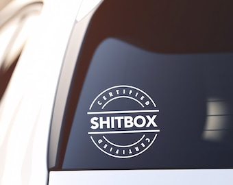 Certified Shitbox Vinyl Die Cut | Decorative Car Decal Vinyl, Car Window Decal