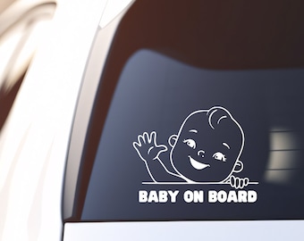Baby on Board Vinyl Car Decal | Decorative Car Decal Vinyl, Tiny Human, Car Window Decal, Baby Shower Gift, Mom Gift, Mom To Be