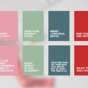 Jeu de 8 cartes Witty Gen Z | Jeu de cartes de voeux de Noël pour les fêtes