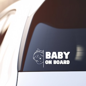 Baby on Board-vinyl gestanste autosticker | Decoratieve autosticker vinyl, Tiny Human, autoraamsticker, kraamcadeau, cadeau moeder, aanstaande moeder