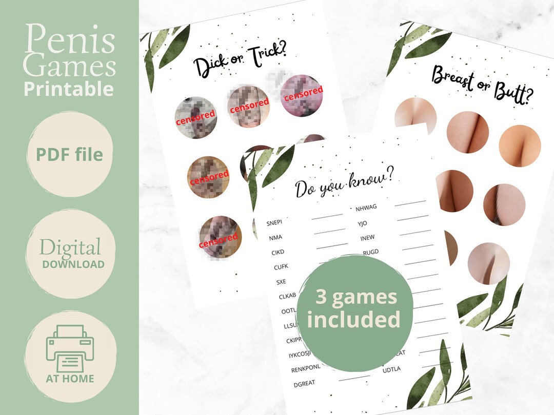 3 Printable Penis Card Games-bundle Girlsnight L Digital PDF Download Naughty Sex Games Bridal ...