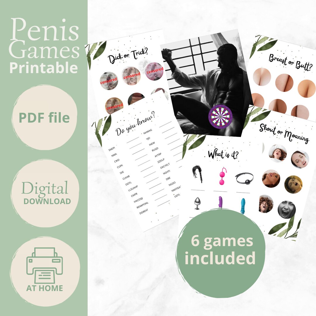 6 Printable Penis Card Games Girlsnight L Digital PDF Download Naughty Sex Games-bundle Bridal ...