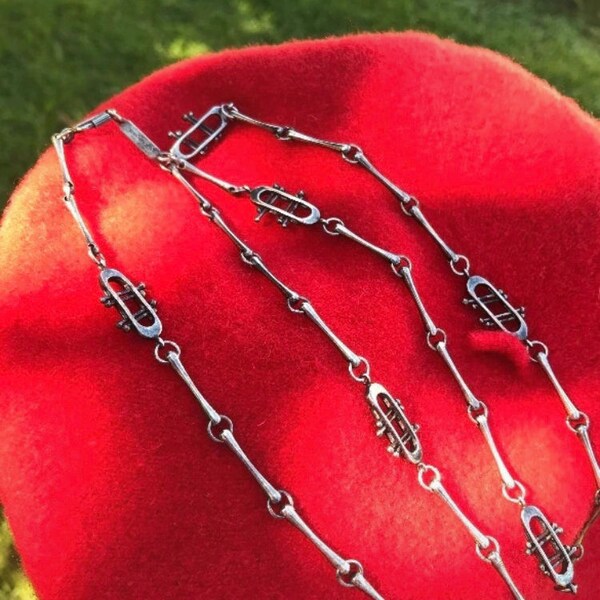 Vintage UNO A ERRE OP Orlandini real Silver Modernist Necklace Made in Italy Mid Century Kinetic