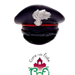 Cappellino carabinieri per bomboniere berretto carabinieri miniatura bomboniere giuramento grado maresciallo, laurea, fatto a mano in fimo.
