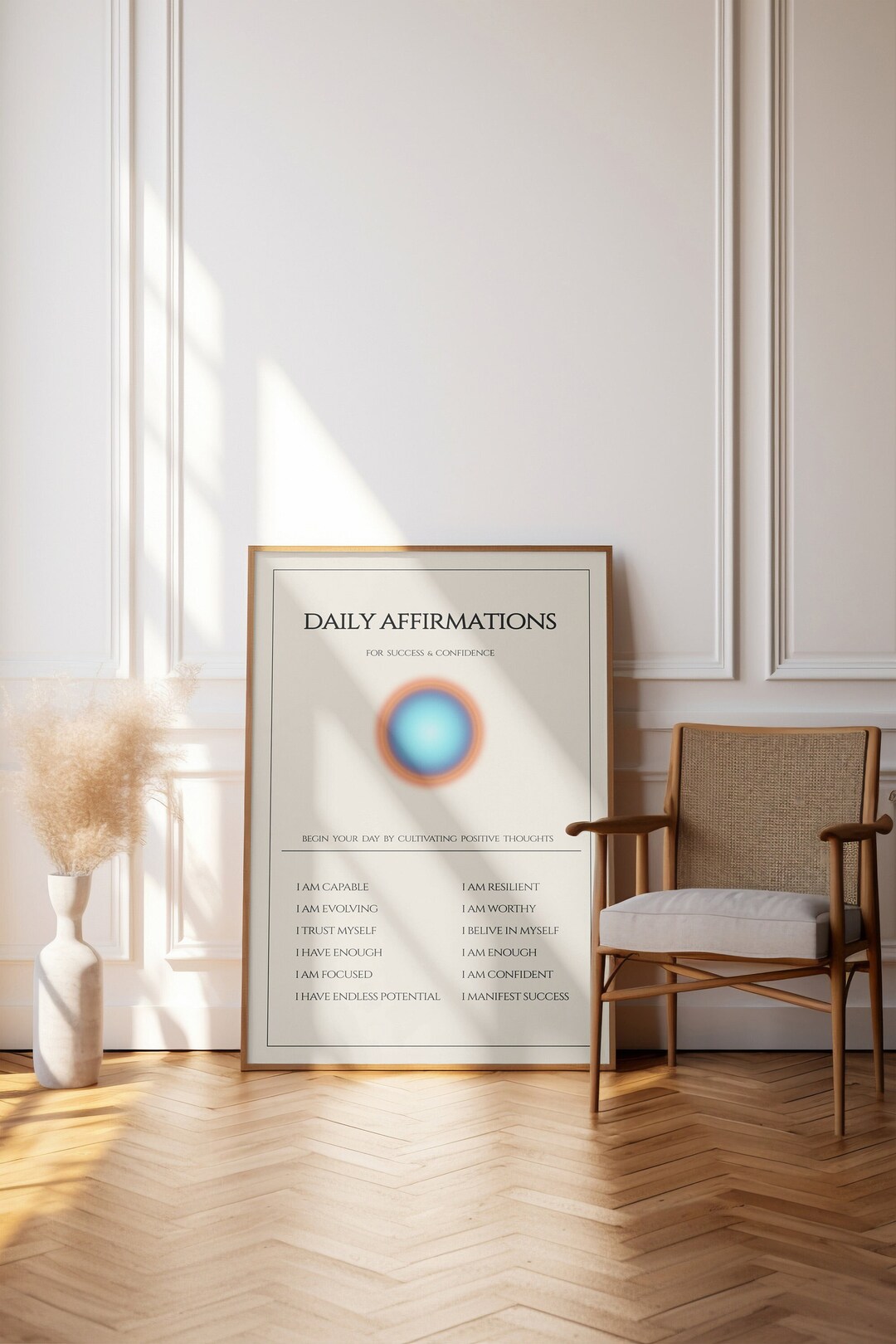 Daily Affirmations Aura Poster, Affirmation Print, Mental Health Poster ...