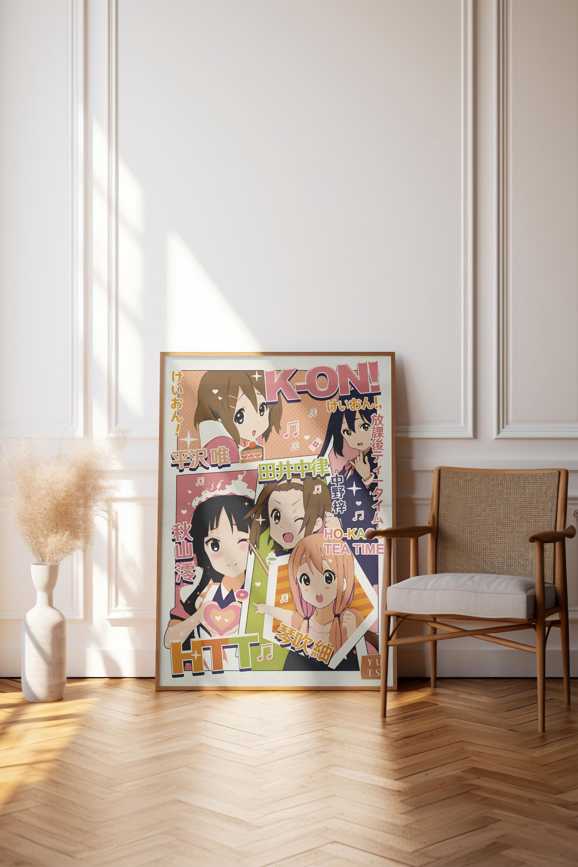 K-on Anime Poster, Studio Ghibli Poster, Wall Art Anime Poster, Kawaii