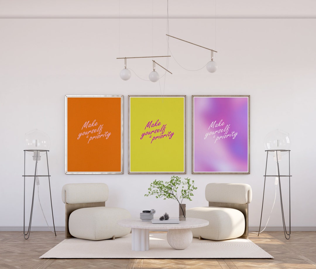 Motivational Wall Art, Minimalist Motivation Focus Print Set, Inspiring ...
