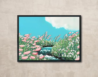 Howl's Moving Castle Poster: Studio Ghibli Anime Art Print