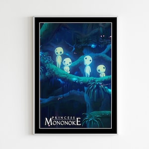 Studio Ghibli Poster, Princess Mononoke Poster, Studio Ghibli Print, Wall Art Anime Poster, Hayao Miyazaki, Princess Mononoke Wall Art