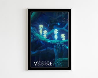 Studio Ghibli Poster, Princess Mononoke Poster, Studio Ghibli Print, Wall Art Anime Poster, Hayao Miyazaki, Princess Mononoke Wall Art