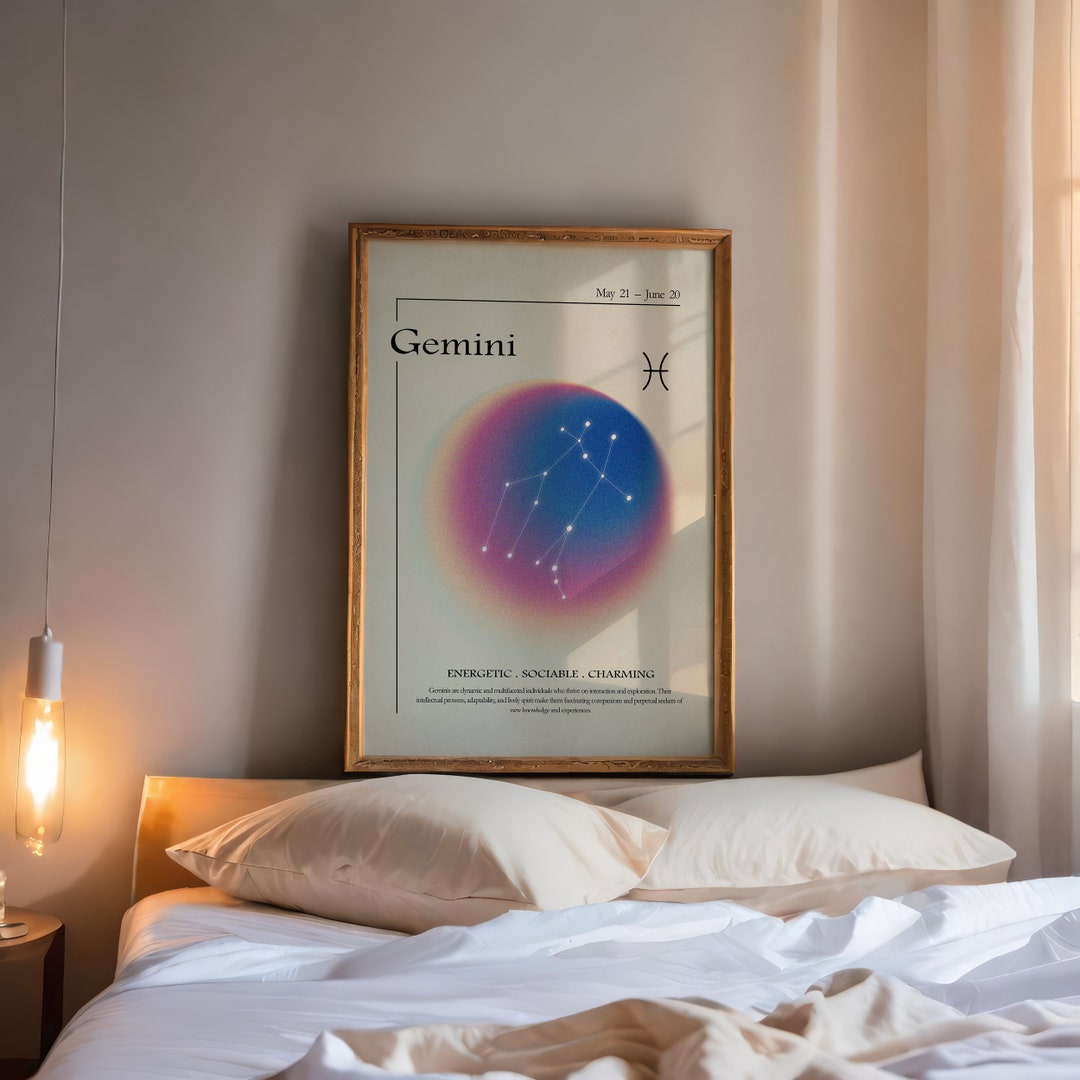 Gemini Star Sign Instant Download Print, Zodiac Art Printable ...