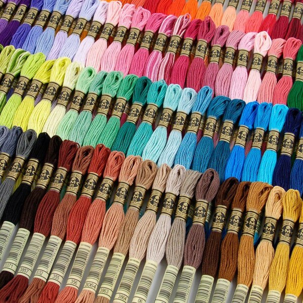 DMC Embroidery Floss, Pick your Color and Quantity, DMC Thread Floss, Six Stranded Cotton Thread, Cross Stitch Floss, Embroidery Floss