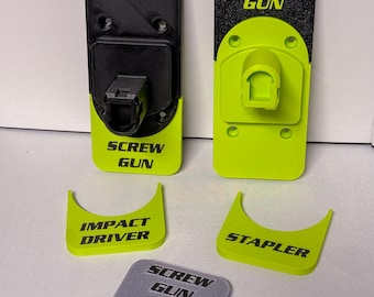 Portaherramientas Ryobi One+: organizador resistente impreso en 3D con placa de identificación personalizada