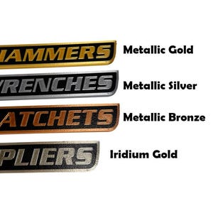 Toolbox Label Magnets – 6-Pack Custom Tool Organization Magnets – Garage, Shop, Tool Cart Drawer – Personalized Tool Chest Label Badges