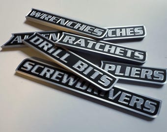 Custom Toolbox Label Badges – 6 Pack, Magnetic or Adhesive