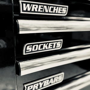 Customizable Toolbox Label Magnets – 12 Pack for Tool Organization – Personalized Magnets for Toolbox, Drawers and Garage Tool Storage