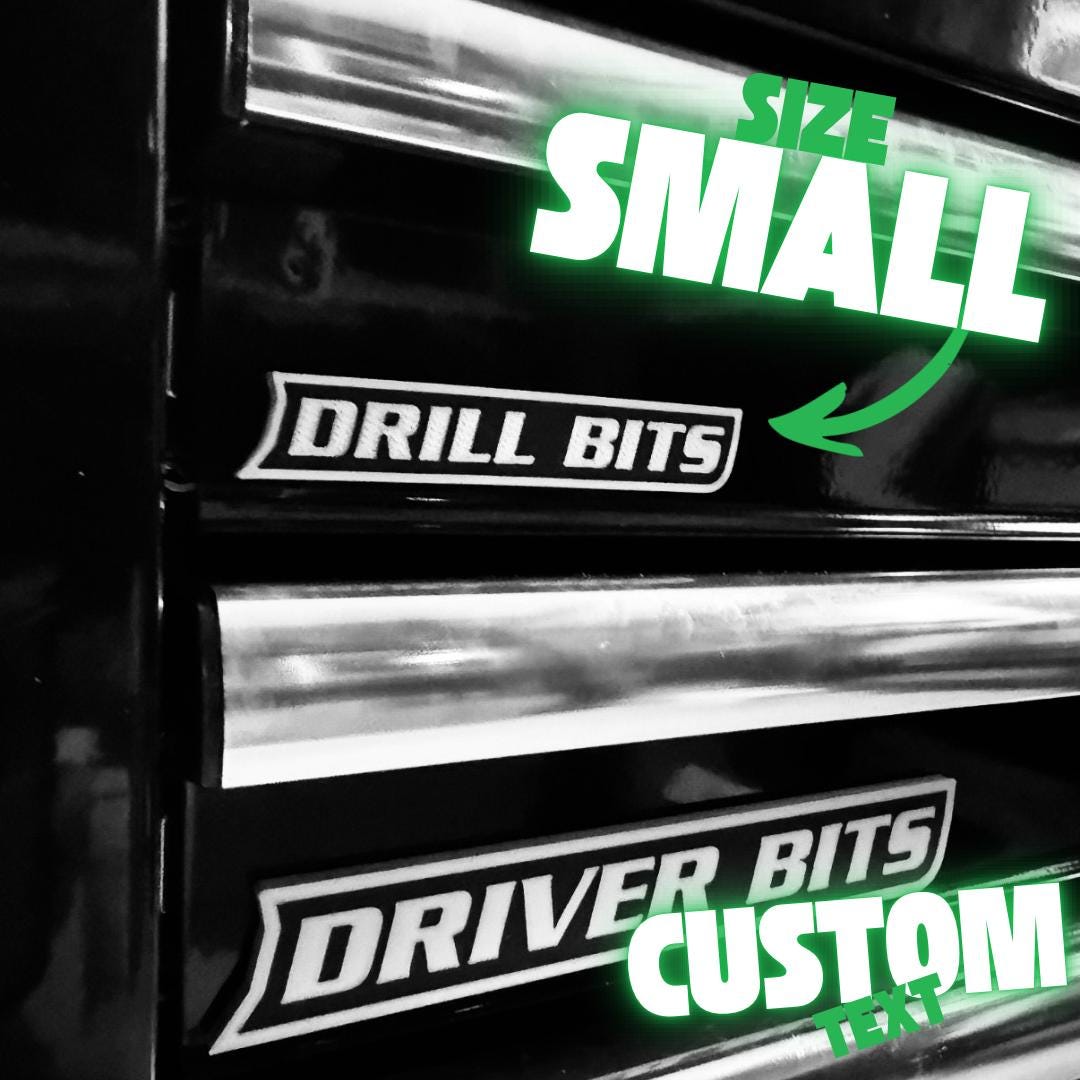 Customizable Shallow Drawer Toolbox Labels - 3D Printed, Magnetic or ...
