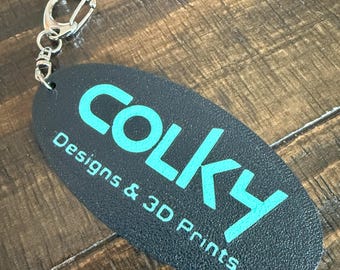Custom Logo Keychain: Bulk Business Swag, 3D Printed (25-500 Units or Digital Mockup)