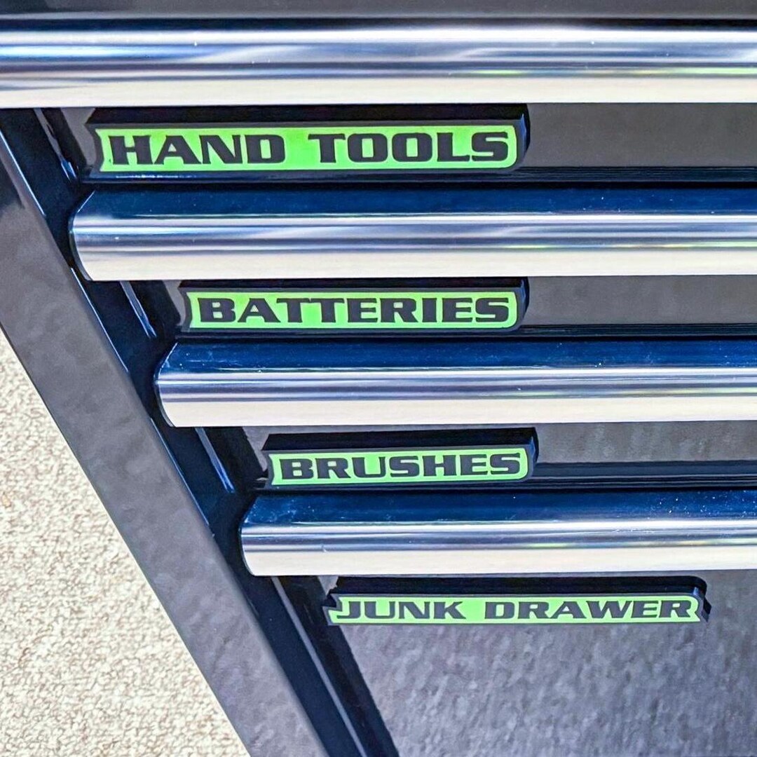 Tool Box Labels Magnetic TOOLBOX LABELS For All Metal Tool Boxes 30 Pieces Color Coded USA Ship Tool Cabinet Magnetic Tags