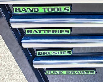 Customizable 3D Printed Magnetic Toolbox Labels - 10 Pack