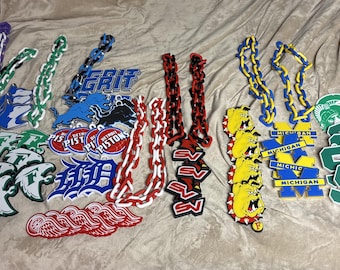 Custom Oversized Pendant Chain Necklace – Sports Fan Gear, Man Cave Décor, Youth League Spirit, League Championship Prize