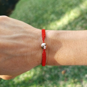Red Thread Bracelet: 18K Gold Bead, Minimalist Protection Cord