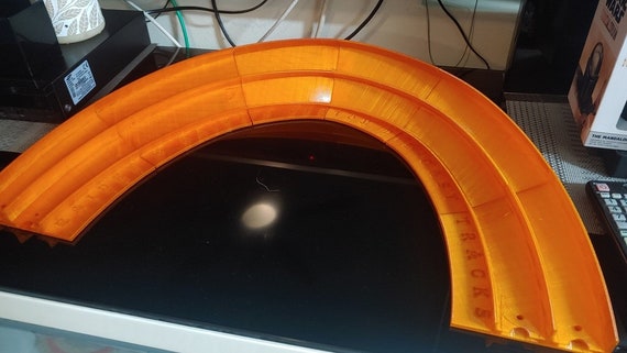 Custom 2 lane curved track for Die Cast Cars Racing.Download,extract zip,3D print STL files.Digital Software Print Files Only.Buy only Qty 1