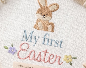 Diseño de bordado a máquina "Mi primer conejito de Pascua" (descarga digital)