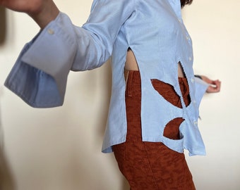 Upcycling-Shirt mit Blütenblatt-Schnitt