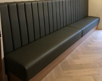 Fluted banquette seating with corner seat option for Kitchen, Café, Bar, Restaurant, Barbers. Your choice of colours