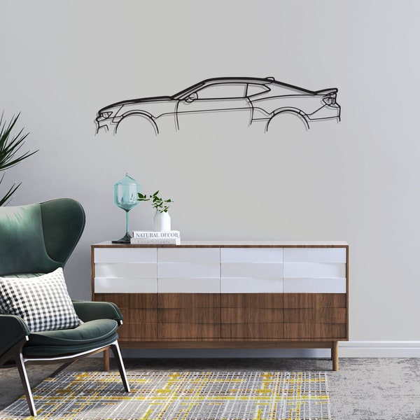 Chevrolet Camaro detaillierte Wandbild Silhouette