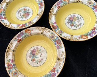 Yellow Vintage floral Bowls