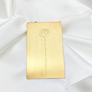 Cartão de lembrança em latão gravado, cartão de felicitações com mensagem personalizada, ideal para ocasiões especiais, presente personalizado
