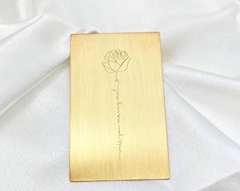 Engraved Brass Keepsake Card, Custom Message Greeting Card, Ideal for Special Occasions, Personalized Gift