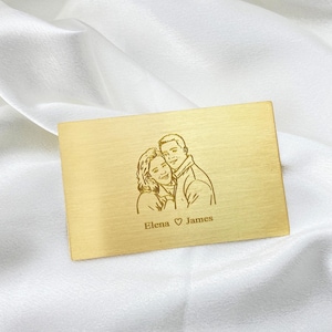 Cartão de mensagem de latão personalizado, cartão de felicitações personalizado, cartão de carteira, cartão gravado personalizado para aniversário, casamento, lembrança especial