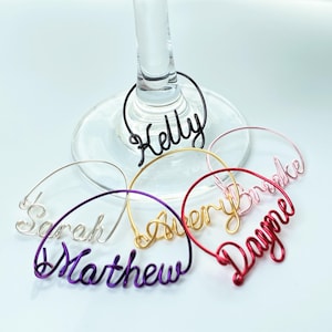 Custom Wire Name Wine Charms: Personalized Drink Tags