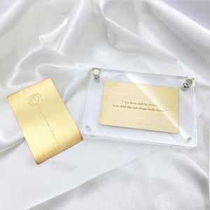 Biglietto con messaggio personalizzato, biglietto in ottone e rame, biglietto con portafoglio personalizzato, regalo inciso, ricordo, biglietti d'amore, decorazioni per la casa, bigliettino d'amore