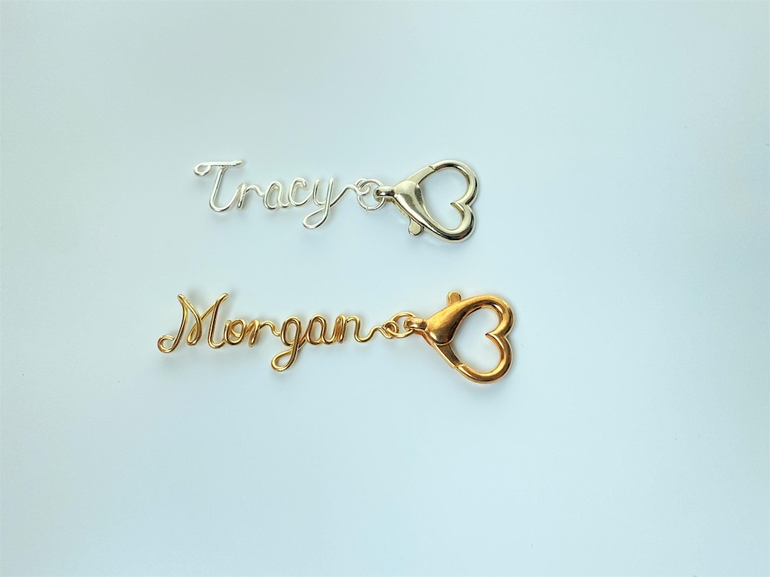 Custom Wire Name Keychain, Gold Silver Letter Keychain, Personalized ...