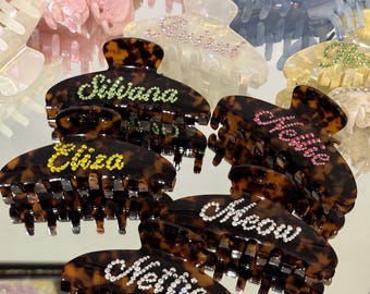 Custom Name Hair Claw Clip, Personalized Hair Accessory, Multiple Colors, Bridesmaid, Bridal Shower, Bachelorette