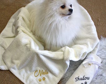 Vanilla Waffle Personalized Pet Blanket, Baby-Safe Coral Fleece, Soft,Thick, No Shrink No Fade