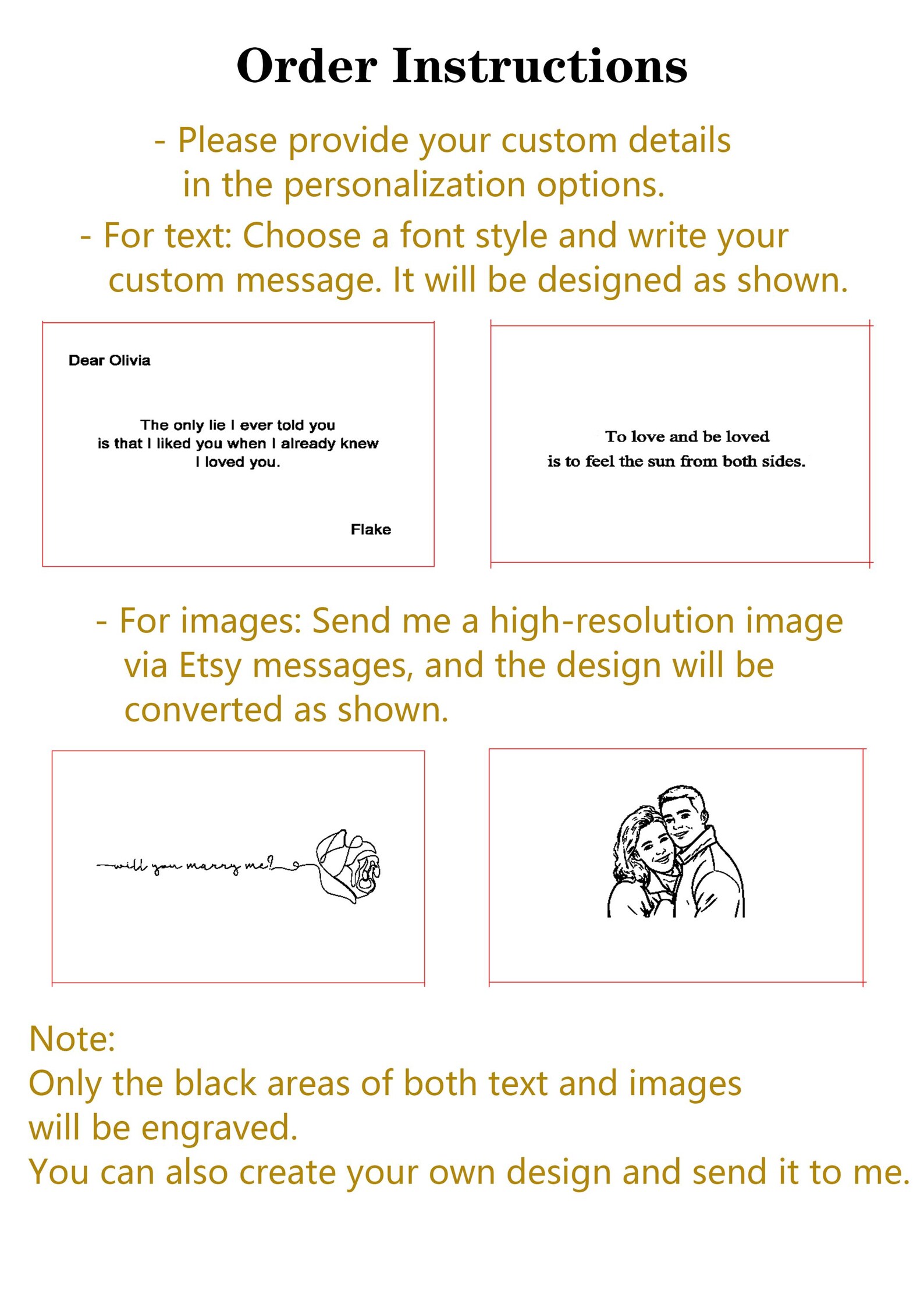 Message Inserts Design Personalized Brass Card, Custom Engraved Note Message Cards, Wallet ...